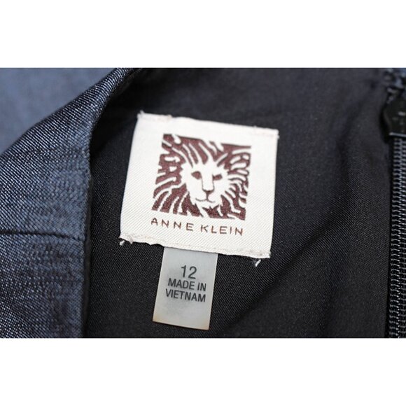 New w/Tags - sz 12 - Anne Klein Tailored Skirt w/Kick Pleat, Indigo, Nordstrom - Picture 6 of 11